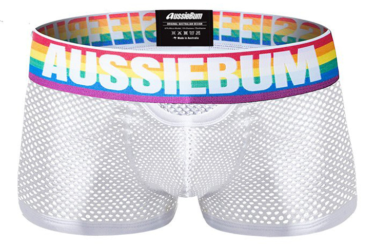 Průhledné Boxerky s Micromodalem AussieBum PRIDE MESH White11